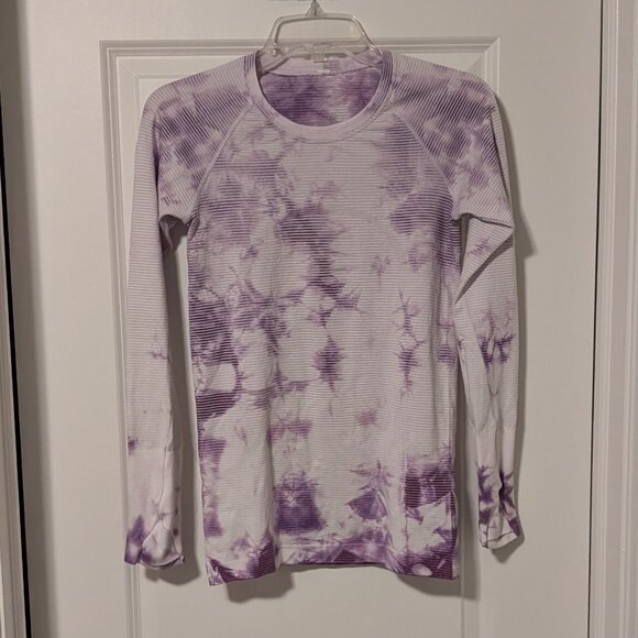 Lululemon Swiftly Tech Long Sleeve 2.0, Shibori Stripe Wisteria Purple, 6 - Picture 2 of 7
